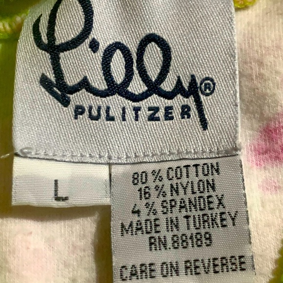 LILLY PULITZER RARE VINTAGE 90's Terrycloth Hoodie Jacket - Size Large - Picture 2 of 5